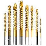 YUENTOEN Twist Drill Bits - 8Pcs Serrated Drill Bit