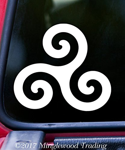 TRISKELION 5" x 4.5" Vinyl Decal Sticker - Triskele Triple Spiral Motif Celtic - - BURGUNDY