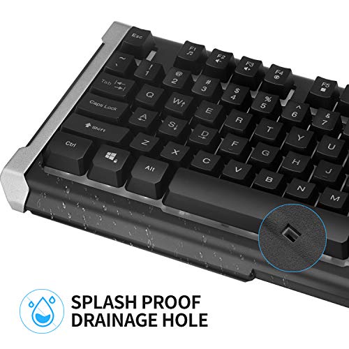 BAKTH Rainbow LED Backlit Mechanical Feeling Gaming Keyboard and Mouse Combo, USB Wired Keyboard and Mouse with 4000 DPI for Game or Office