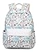 HAPPYTIMEBELT Double Zipper Eiffel Tower Printing School Backpack Student Book Bag(Blue)