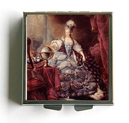 Marie Antoinette Square Pill case pillbox pill box holder Parisian - Thumbnail 2