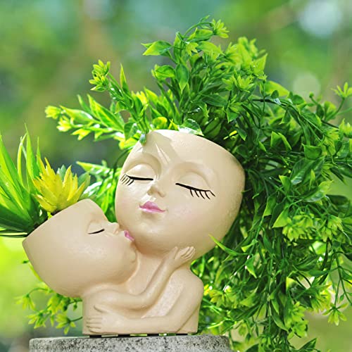 Head Planter Mother and Child Cute Face Planter Pots