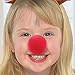 Amscan Festive Christmas Reindeer Noses Party Costume (4 Pack), 2, Red