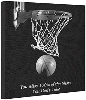 Vlacom Abstract Art Canvas Image Transfer To Canvas Black White Motivational Basketball Sport