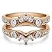 TwoBirch Sterling Silver Half Halo Prong and Channel Set Ring Guard With Cubic Zirconia (1.01 ct.)