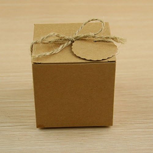 IGBBLOVE 50PCS Cute Solid Wedding Candy Box Kraft Paper Party Birthday Gift Box (Kraft)