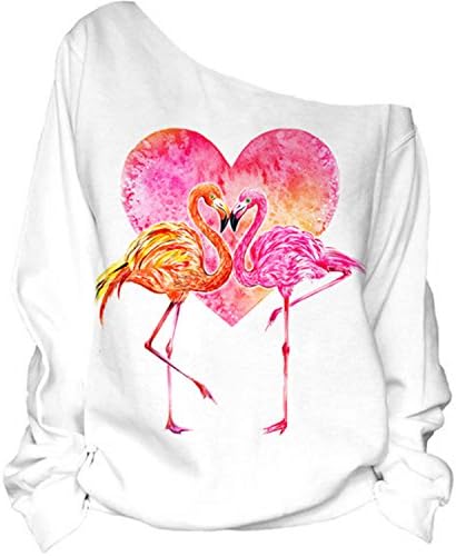 Nawoshow Women's Pullover Casual Off The Shoulder Slouchy Sweatshirt Long Sleeve Hoodie