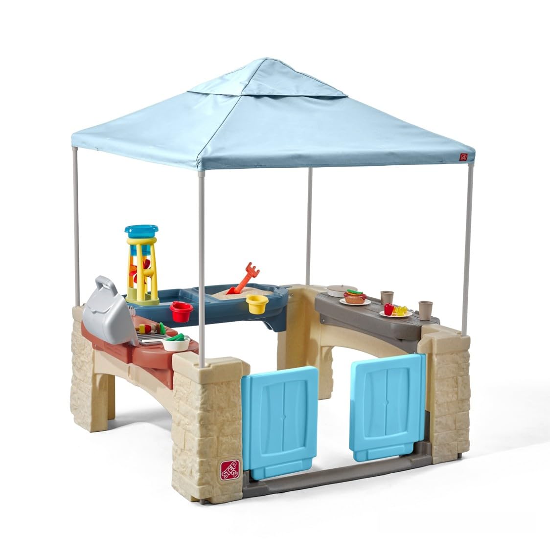 Photo 1 of **SOLD AS IS/NO REFUND**** MISSING CANOPY**
Step2 All Around Playtime Patio with Canopy Playset – Shaded Outdoor Playhouse for Kids with Realistic, Interactive Features, Room for Multiple Toddlers to Play – Dimensions: 60" H x 47.5" W x 47.5" D
