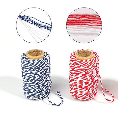 Maosifang 9 Rolls Christmas Twine Cotton 2 mm String Rope Cord for Gift Wrapping Arts Crafts Party Decorations Gardening Applications,9 Colors