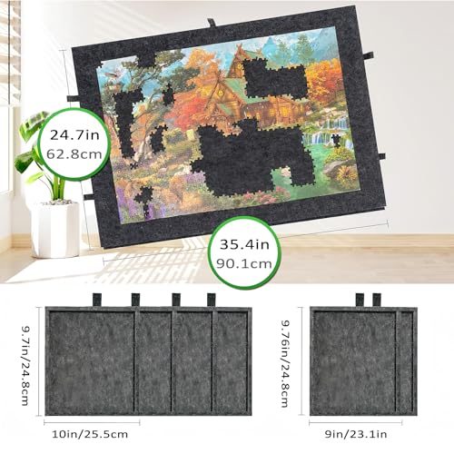 TRYXZSZ Mesa para Rompecabezas de Sintió 1500PCS, Tablero para Rompecabezas de Plegable, Puzzle Board Todo en Uno, con 6 Cajones y Cubierta, No Requiere Montaje, Ligero y Portátil