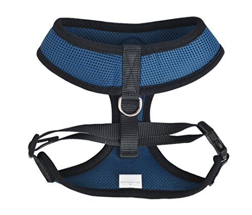 BINGPET BB5001 Soft Mesh Dog Harness Pet Walking Vest Puppy Padded Harnesses Adjustable , Navy Blue Small