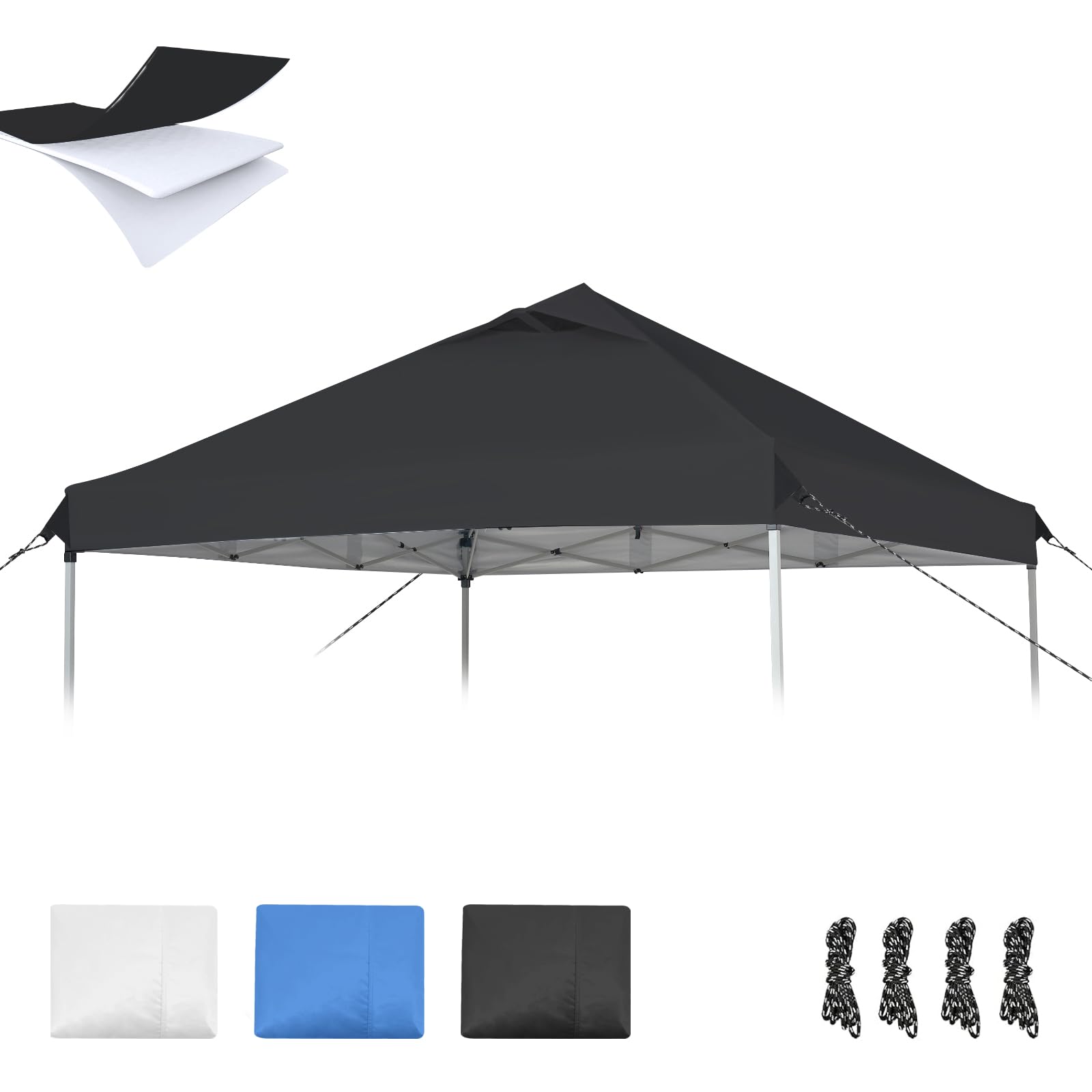 Photo 1 of 10x10 Canopy Replacement Top with Air Vent, Pop Up Canopy Replacement for Straight Leg Canopy Tent, Canopy Replacement Cover UV Resistant Waterproof for Garden Patio Camping (Top Only)(Black)