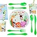 Jungle Safari Theme Party Supplies - for 16 Guests Woodland Birthday Baby Shower Decoration for Boy or Girl Forest Animal Set Including Plates,Napkins,Cups,Knifes,Forks,Spoons,Invitation Cards,Table Cover 145 PCS