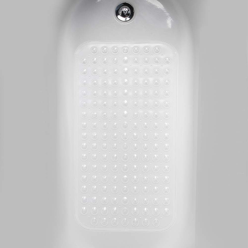 AmazerBath Bath Tub Mat, Medium Size 27.6 x 15 Inches Non-Slip Shower Mats with Suction Cups and Drain Holes, Bathtub Mats Bathroom Mats Machine Washable (Clear): Home & Kitchen