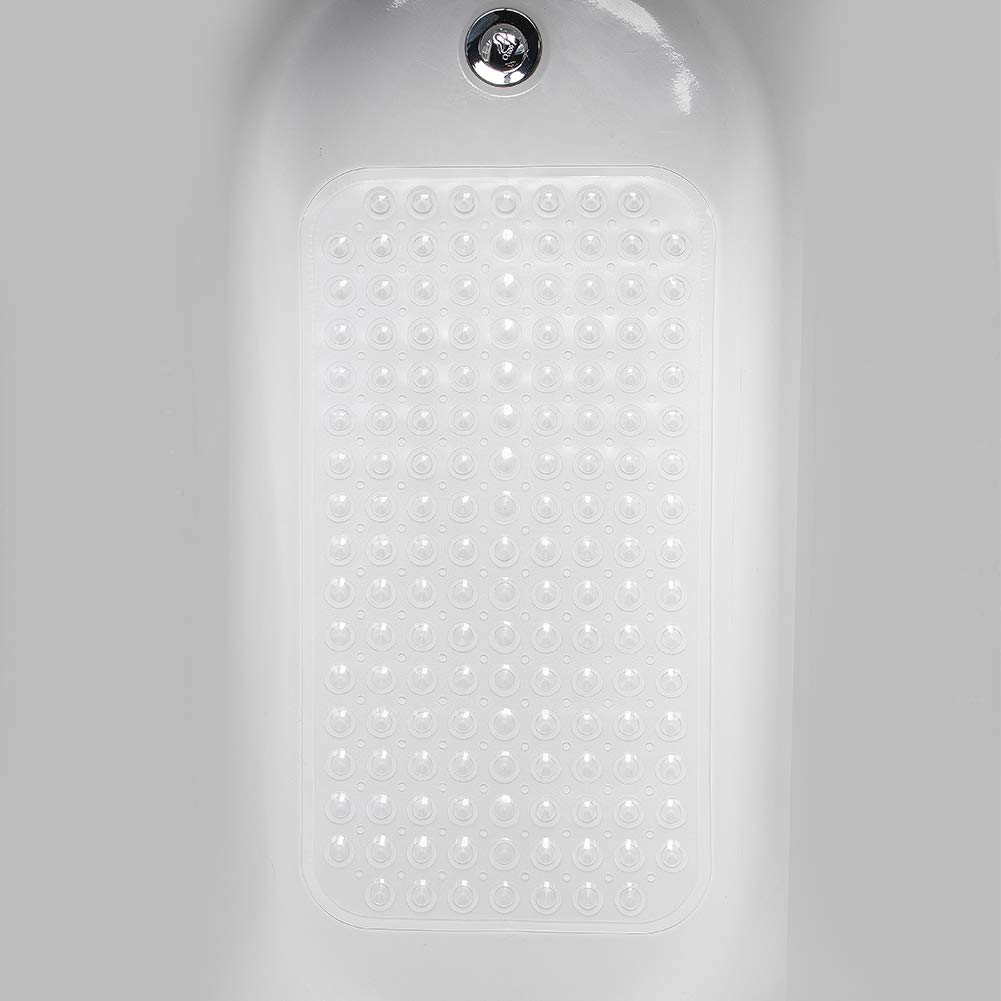 AmazerBath Bath Tub Mat Non-Slip Shower Mats with Suction Cups Machine Washable 27.6" x 15" (Clear)