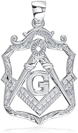 Large Open Masonic Charm in Sterling Silver