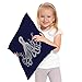 Moslion Octopus Pillow Case,Cute White Giant Octopus on Dark Blue Background Throw Pillow Case 18
