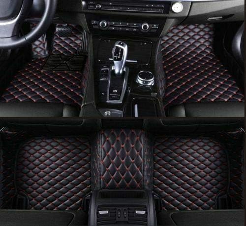 hanshneg Car Floor Mats Custom Luxury FloorLiner Pads Fit for Dodge Charger 2015-2019 Auto Mats Carpets (Black/Red,2019)