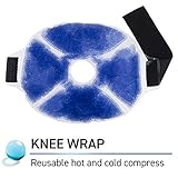 TheraPearl Knee Wrap, Reusable Hot Cold Therapy Pack with Gel Beads