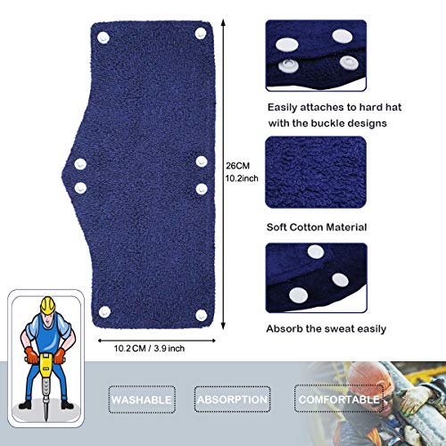 Cotton Hard Hat Sweatband Reusable Terry Cloth SnapOn Sweatband Liner