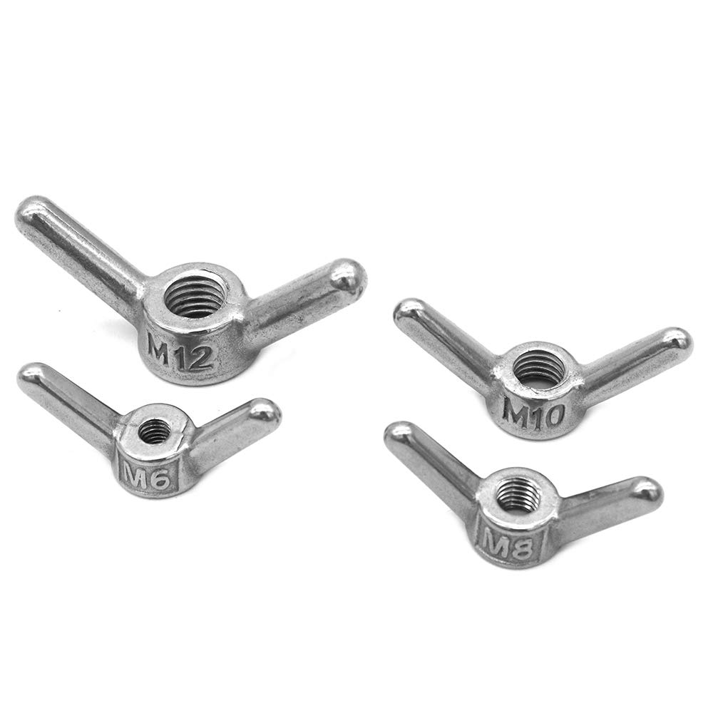 POFET 4Pcs M12 304 Stainless Steel Corner Nuts, Hand Screw Butterfly Nut, Wire Rope Chain Accessories - Image 5