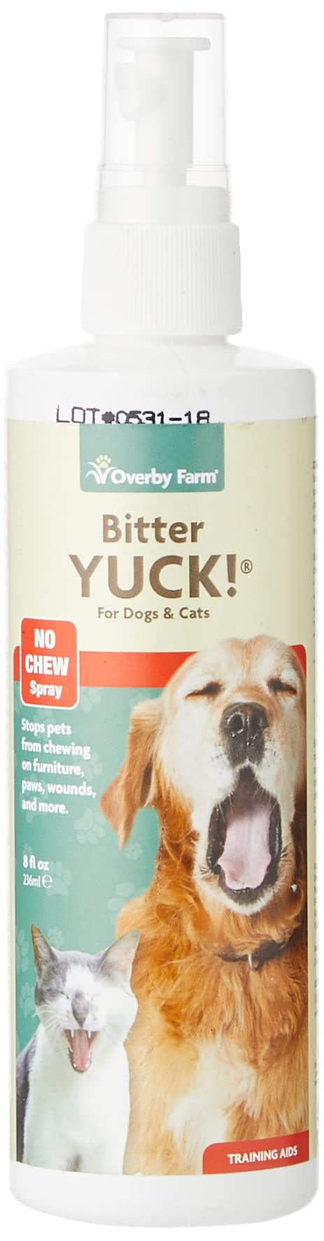 Overby Farm Bitter YUCK! No Chew Liquid Spray for Dogs and Cats, 236 ml