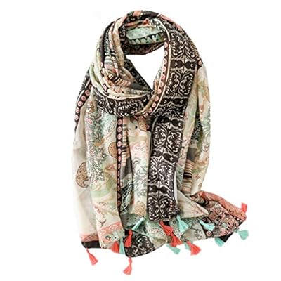 Women's Boho Soft Blanket Oversized Fringed Head Scarf Wraps Shawl Spring Summer Sheer Gift