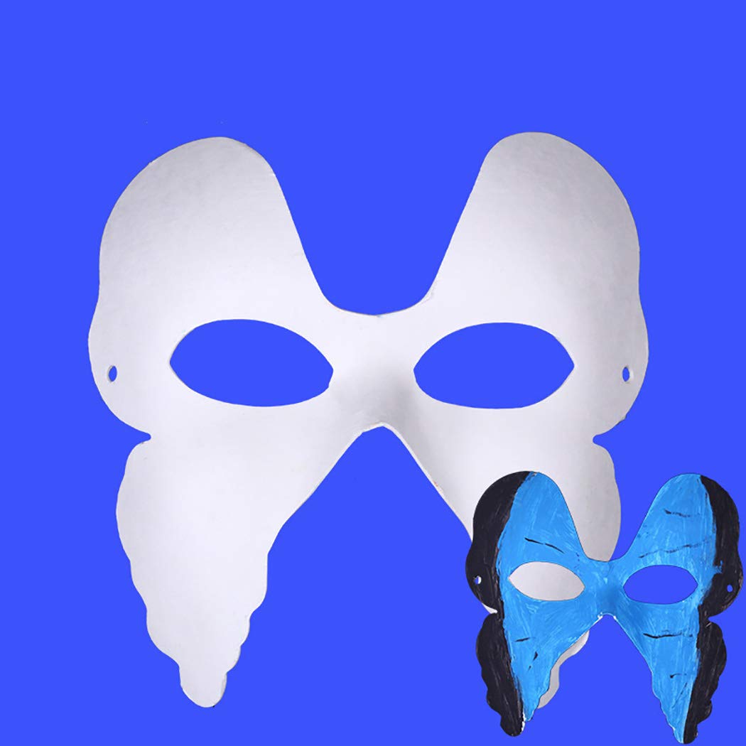 ZOYLINK 12pcs Masque de Partie Peinture Vierge Bricolage Assortis Types Masque de Costume pour Halloween