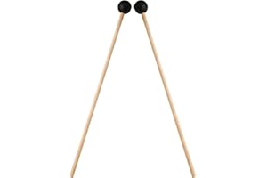 Biaungdo 2 Pack 15 Inch Glockenspiel Mallets, Rubber Xylophone Mallets Bell Stick Percussion with Wood Handle Drumstick Percussion Instrument Parts for Bell, Tongue Drum Mallet