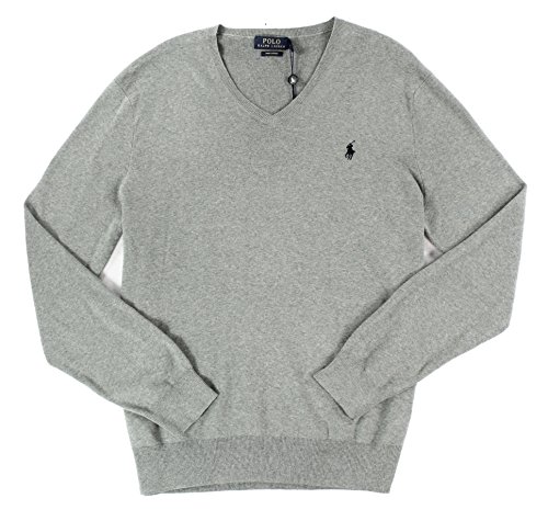 Polo Ralph Lauren Men's Pima V-Neck Sweater, XS, Fawn Grey