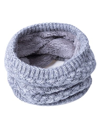 EVRFELAN Infinity Scarf Winter Women Circle Loop Scarves Warm Kids Neck Warmer Chunky Knit Soft Thick Fashion Ladies Accessories Ribbed Girls Men Boy Collar (Grey)