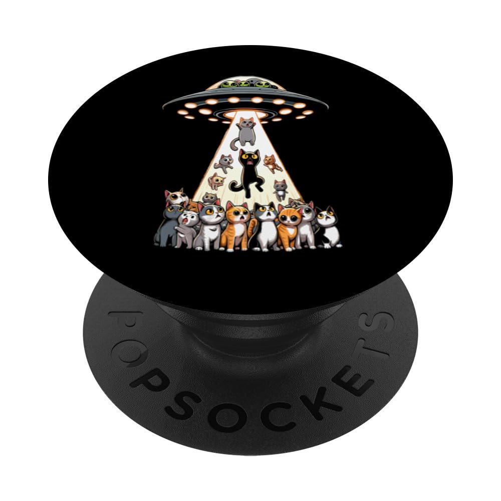 Cosmic Catnapping Alien Abduction Feline Frenzy PopSockets Swappable PopGrip
