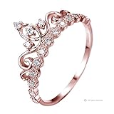 Dainty Rose Gold-plated Sterling Silver Princess Crown Ring