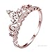 Dainty Rose Gold-plated Sterling Silver Princess Crown Ring