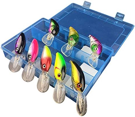 Judith Houston 8Pcs Crank Fishing Lure Bait Set Kit With Case Storage Box Swim Jointed Bass Carp