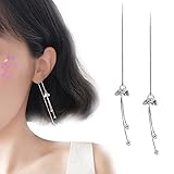 A&C Fashion Korean Version Rhinestones Earrings for Women. Unique Handmade Earrings Jewelry for Girl. (Silver Color)