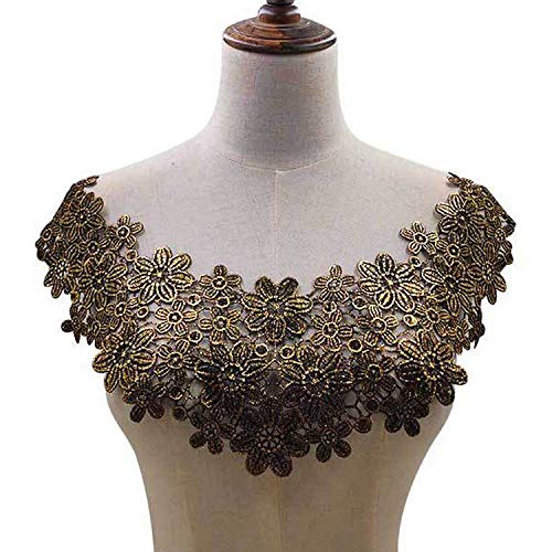 Photo 1 of 1 Pcs Gold-Stamped Water-Soluble Lace Collar Embroidery Hollow Chest Embroidery False Collar Dress Skirt DIY Lace Accessories