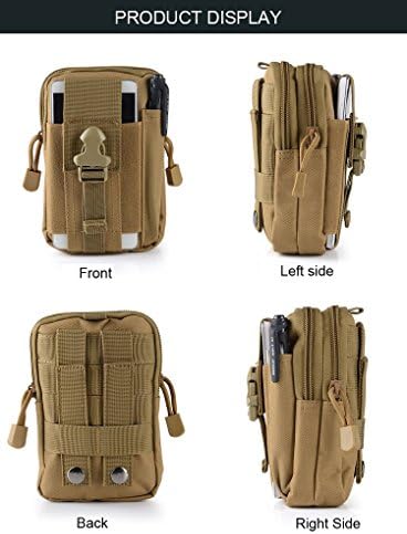 Universal Outdoor Tactical Holster Military Molle Hip Waist Belt Bag Wallet Pouch Purse Phone Case with Zipper for iPhone 7 /LG