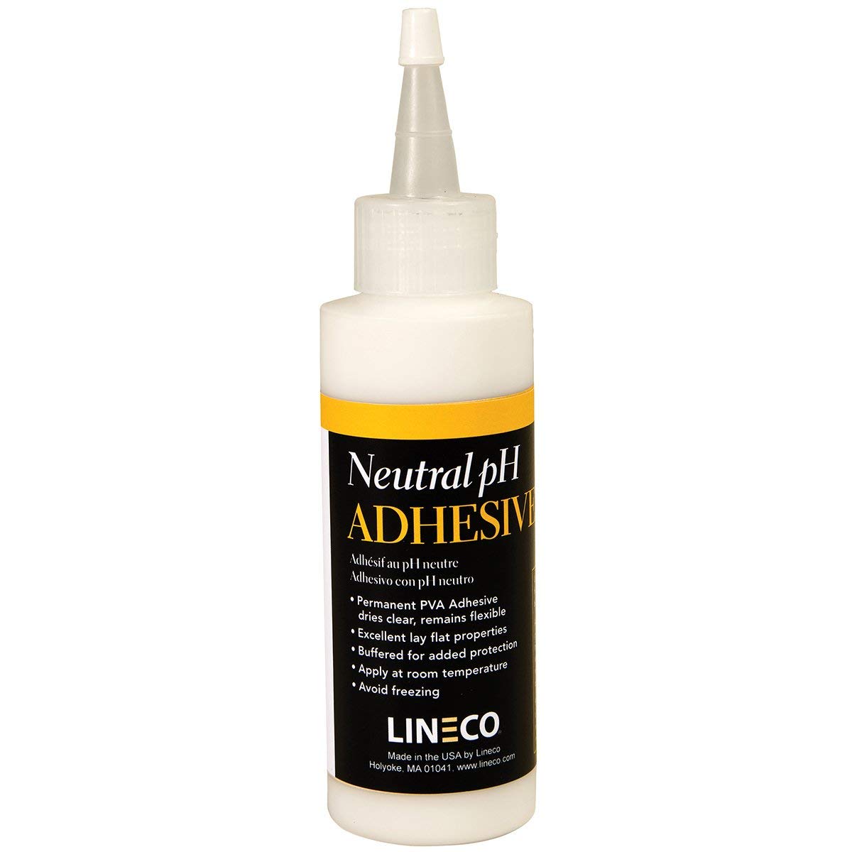 Lineco Neutral pH Adhesive, Acid-Free Dries Clear and Quick PVA Formula Preservation Material Water Soluble Flexible, 4 Ounces, Book Binding and Other Paper Projects, White: Arts, Crafts & Sewing