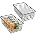mDesign Metal Wire Food Storage Basket Organizer with Handles for Organizing Kitchen Cabinets, Pantry Shelf, Bathroom, Laundry Room, Closets, Garage - Omni Collection - 2 Pack - Bronze
