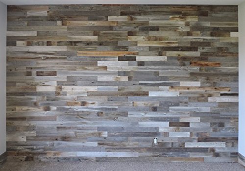 Reclaimed Wood Wall Paneling Pack of 10 Square Feet (3 Inch Wide) Barnwood Accent Wall, ShipLap Wood Boards, Rustic Barn Wood Ceiling Plank Decor Farmhouse Living Room Panel AllBarnWood