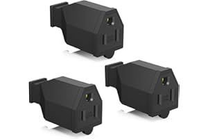 LBSC NEMA 5-15P Replacement Plug 3-Prong, 125V 15A Female Electrical Plug Connector, 3-Pack Heavy Duty Grounded Generator Plug for Extension Cords, Appliances & Power Tools