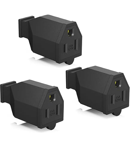 3-Pack NEMA 5-15P Replacement Plugs - 3 Prong Power Cord Ends 125V 15A Male Plug