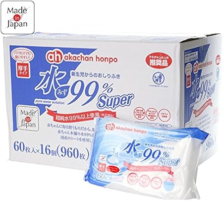 Amazon 水99 Sp 厚手おしりふき 60枚 16個 水99 Sp おしりふき