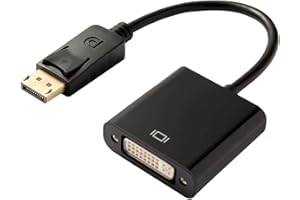 HANNORD DisplayPort to DVI Adapter, Gold-Plated DP Display Port to DVI-D Cable Converter 1080P Male to Female Compatible with PC, Laptop, Desktop, Computer, Monitor, HDTV, Projector
