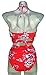 COCOSHIP Red & White & Jade Pink Garden Flower Retro Ruching High Waist Bikini Set Push Up Cross Top Sport Tie Back Bathing Swimwear 8