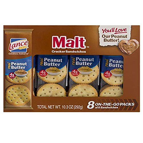 Lance Malt Crackers with Real Peanut Butter 3 Boxes of 8 Individual