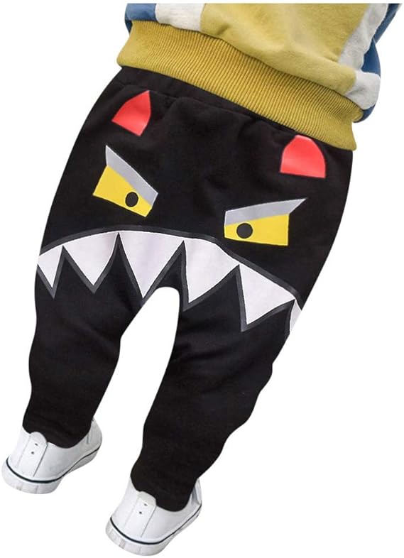 Toddler Baby Kids Boys Girls Cartoon Shark Tongue Harem Pants Trousers Pants DZ