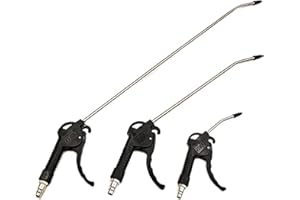 XROLAND Compressed Air Blow Pressure Air Gun, 3 X Compressed Air Blow Gun, 60Mm Stainless Steel Elbow Air for Compressor Air 