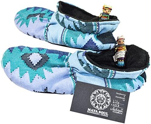 Maya Soul Handmade Native Tribal Guatemalan Super Soft Squishy Slippers :: Comalapa Sailor (Women's 8-9, Black Lining)